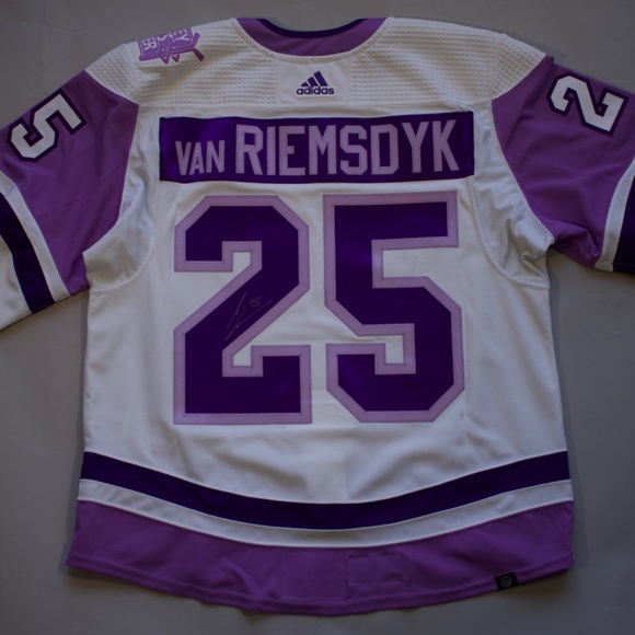 2021 Philadelphia Flyers Hockey Fights Cancer James van Riemsdyk warm up worn je - Picture 6 of 6